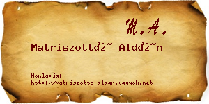 Matriszottó Aldán névjegykártya